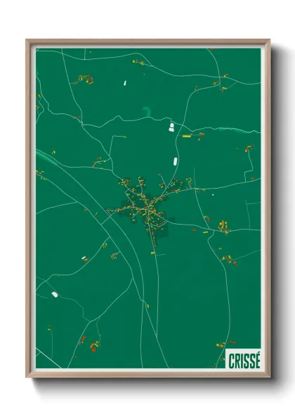 Une affiche de carte sur Crissé