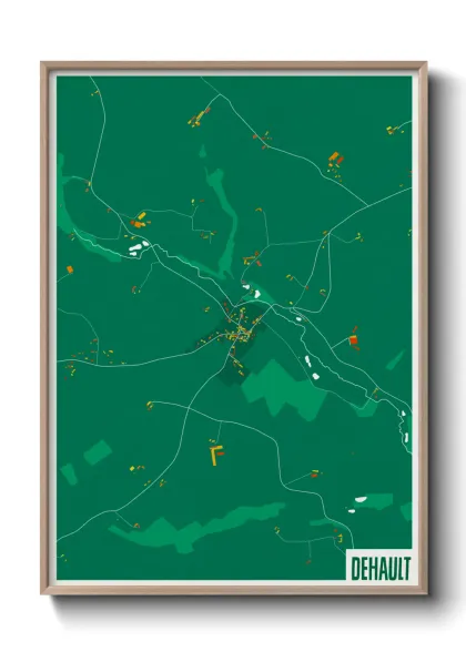 Une affiche de carte sur Dehault