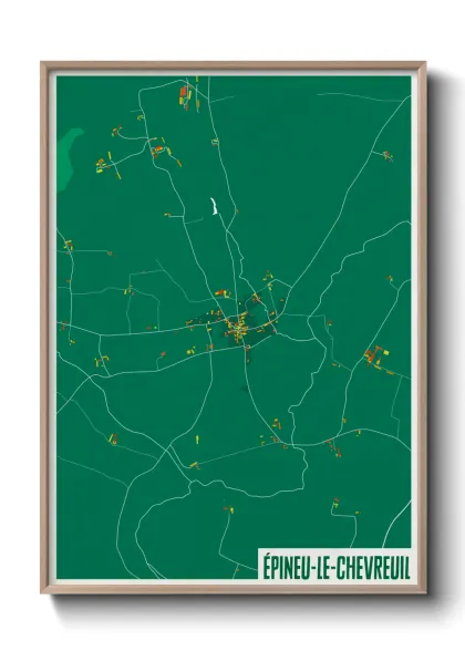 Une affiche de carte sur Épineu-le-Chevreuil
