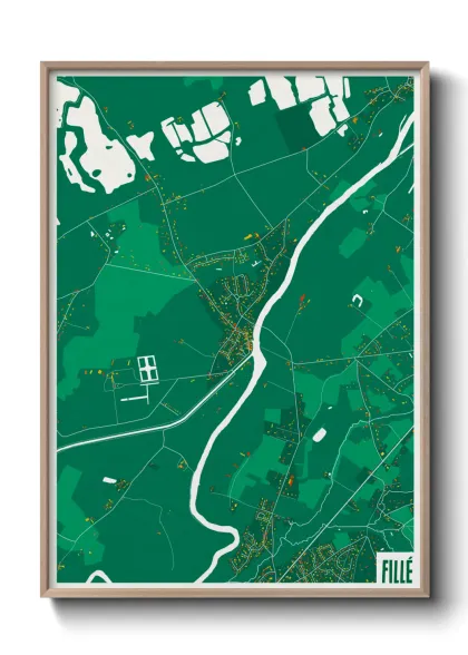 Une affiche de carte sur Fillé