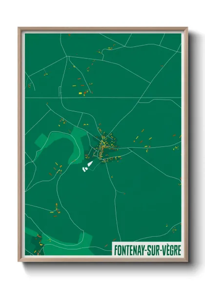 Une affiche de carte sur Fontenay-sur-Vègre