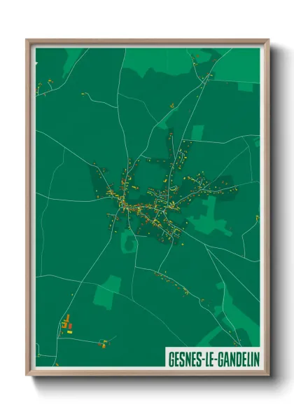 Une affiche de carte sur Gesnes-le-Gandelin