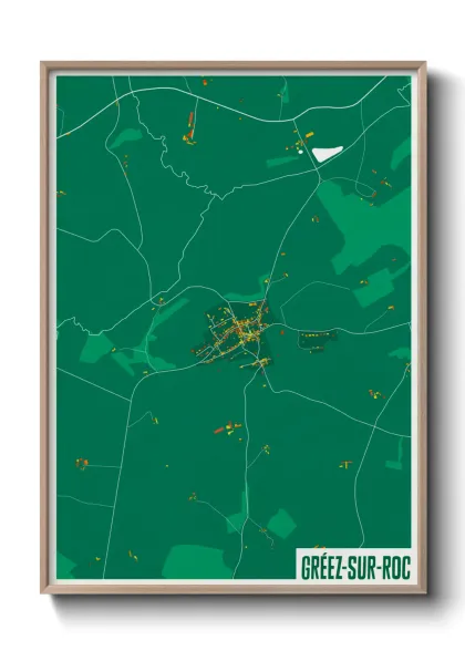 Une affiche de carte sur Gréez-sur-Roc