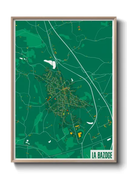 Une affiche de carte sur La Bazoge