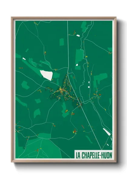 Une affiche de carte sur La Chapelle-Huon