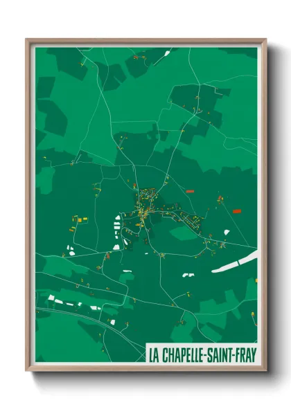 Une affiche de carte sur La Chapelle-Saint-Fray