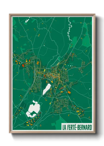 Une affiche de carte sur La Ferté-Bernard