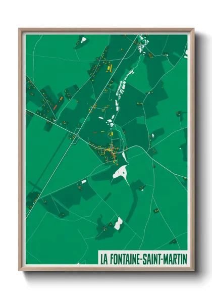 Une affiche de carte sur La Fontaine-Saint-Martin