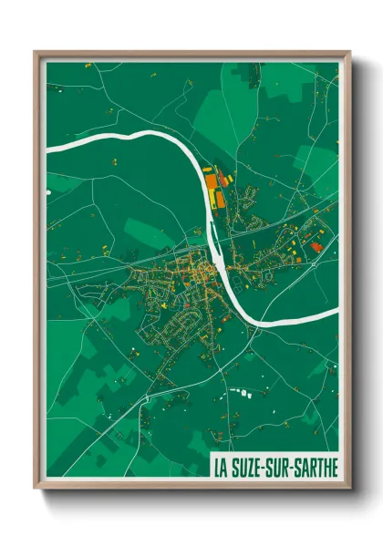 Une affiche de carte sur La Suze-sur-Sarthe