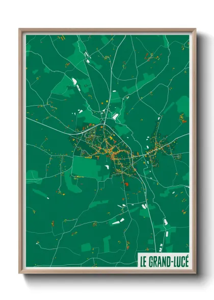 Une affiche de carte sur Le Grand-Lucé