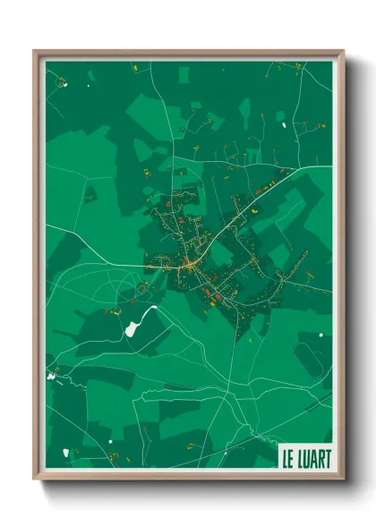 Une affiche de carte sur Le Luart