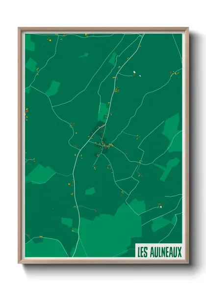 Une affiche de carte sur Les Aulneaux