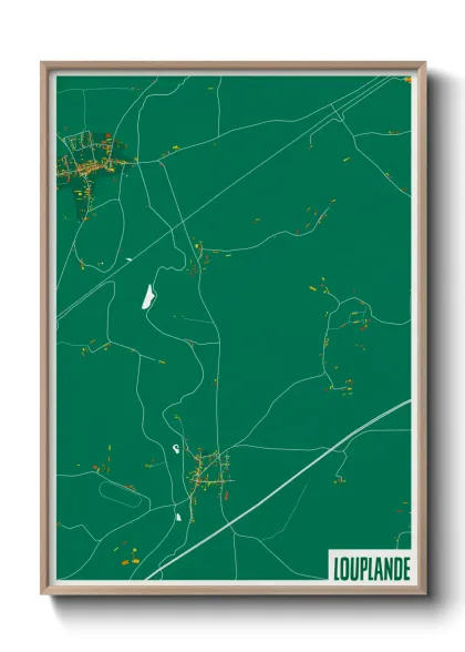 Une affiche de carte sur Louplande