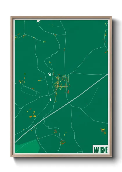 Une affiche de carte sur Maigné