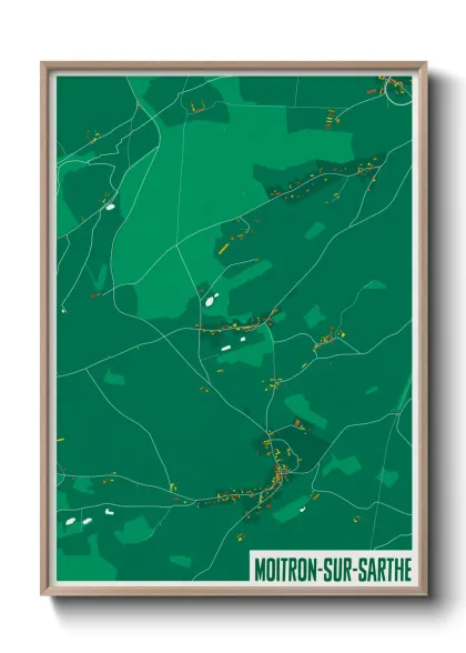 Une affiche de carte sur Moitron-sur-Sarthe
