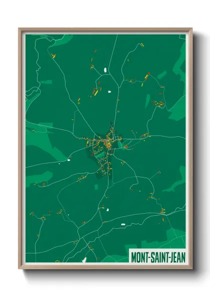 Une affiche de carte sur Mont-Saint-Jean