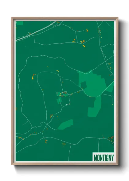 Une affiche de carte sur Montigny