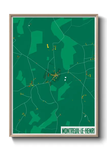 Une affiche de carte sur Montreuil-le-Henri