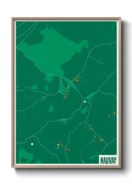 Une affiche de carte sur Nauvay