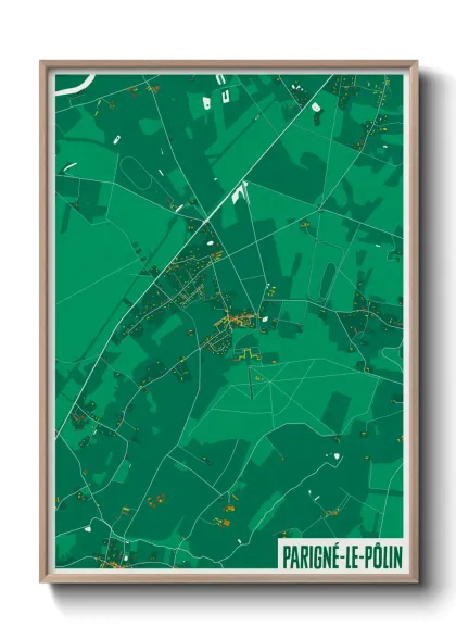 Une affiche de carte sur Parigné-le-Pôlin