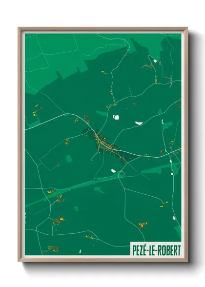 Une affiche de carte sur Pezé-le-Robert