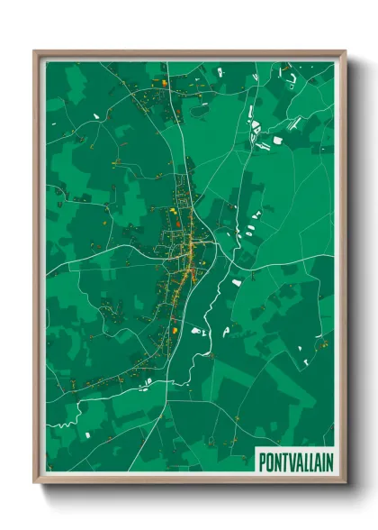 Une affiche de carte sur Pontvallain