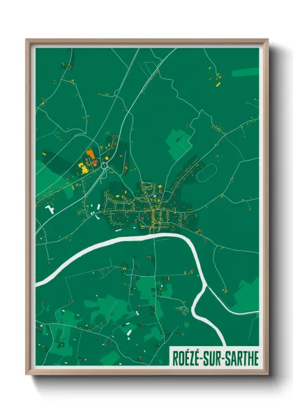 Une affiche de carte sur Roézé-sur-Sarthe