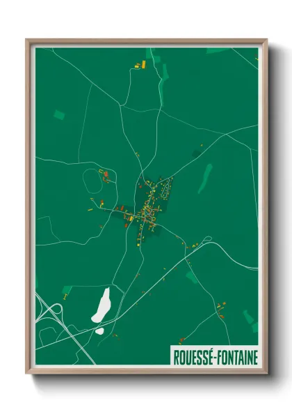 Une affiche de carte sur Rouessé-Fontaine