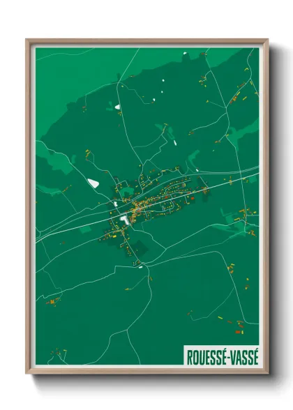 Une affiche de carte sur Rouessé-Vassé