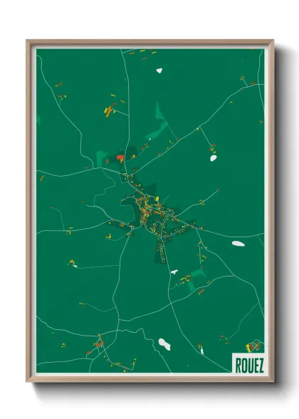 Une affiche de carte sur Rouez