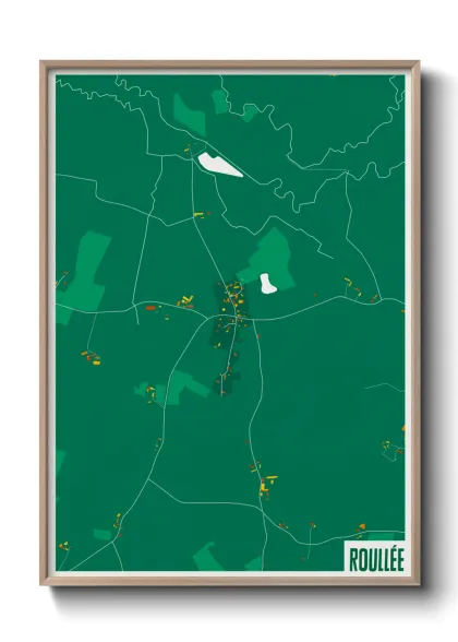 Une affiche de carte sur Roullée