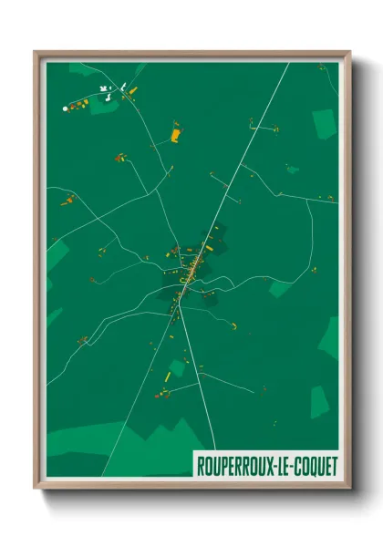 Une affiche de carte sur Rouperroux-le-Coquet