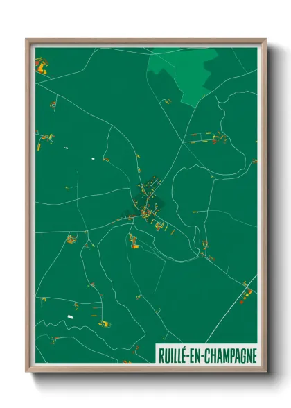 Une affiche de carte sur Ruillé-en-Champagne