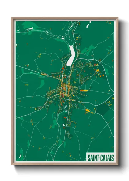 Une affiche de carte sur Saint-Calais