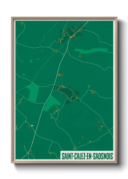Une affiche de carte sur Saint-Calez-en-Saosnois