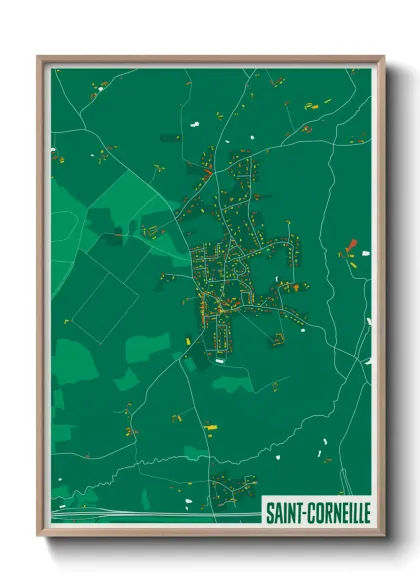 Une affiche de carte sur Saint-Corneille