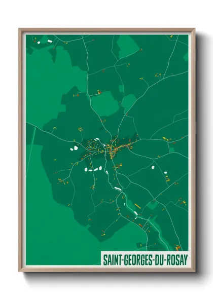 Une affiche de carte sur Saint-Georges-du-Rosay