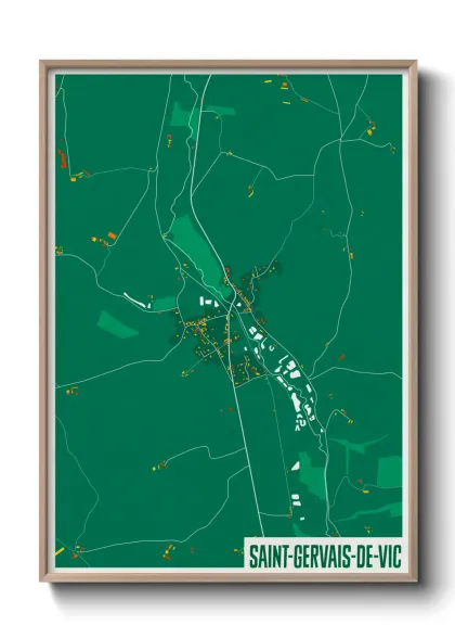 Une affiche de carte sur Saint-Gervais-de-Vic