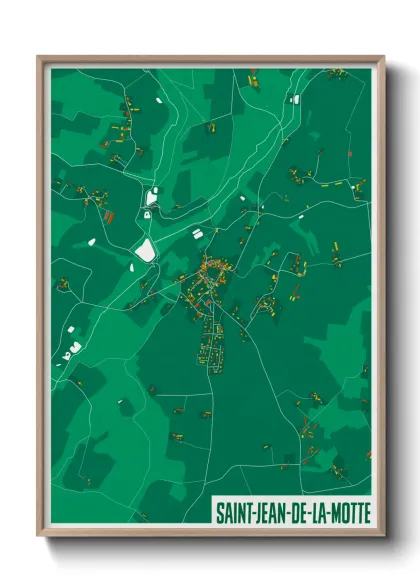 Une affiche de carte sur Saint-Jean-de-la-Motte