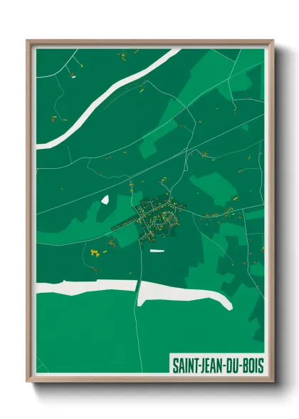 Une affiche de carte sur Saint-Jean-du-Bois