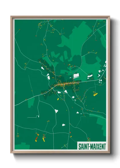 Une affiche de carte sur Saint-Maixent