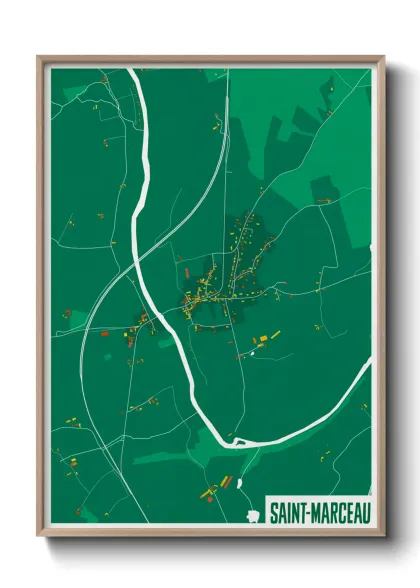Une affiche de carte sur Saint-Marceau