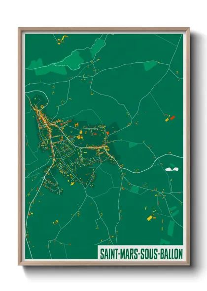 Une affiche de carte sur Saint-Mars-sous-Ballon