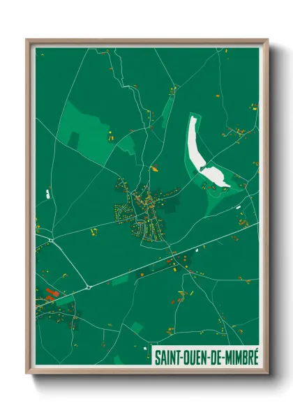 Une affiche de carte sur Saint-Ouen-de-Mimbré