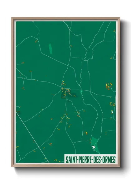Une affiche de carte sur Saint-Pierre-des-Ormes