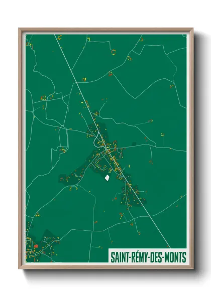Une affiche de carte sur Saint-Rémy-des-Monts
