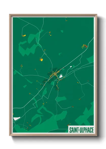 Une affiche de carte sur Saint-Ulphace