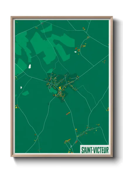 Une affiche de carte sur Saint-Victeur