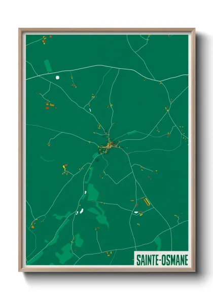 Une affiche de carte sur Sainte-Osmane