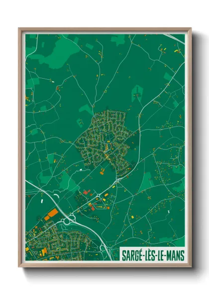 Une affiche de carte sur Sargé-lès-le-Mans